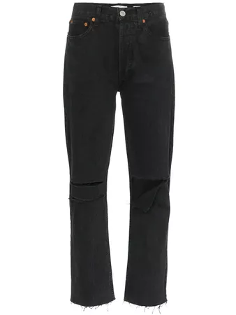 Re/Done High Rise Pipe Jeans - Farfetch