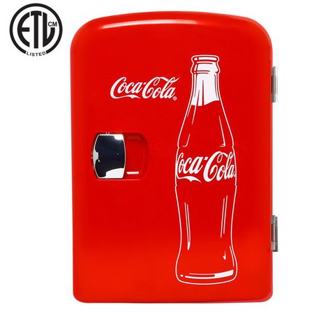 Classic Coca Cola 4 Liter/6 Can Portable Fridge/Mini Cooler for Food, Beverages, Skincare - Use at Home, Office, Dorm, Car, Boat - AC & DC Plugs Included - Walmart.com - Walmart.com