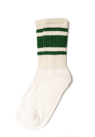 white sock green stripe