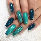 Turquoise glitter nails - Google Search