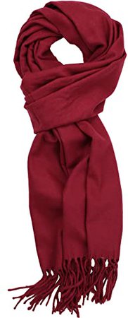 Achillea Solid Color Cashmere Feel Winter Scarf Unisex Soft & Warm Plain Scarf (Red) at Amazon Women’s Clothing store