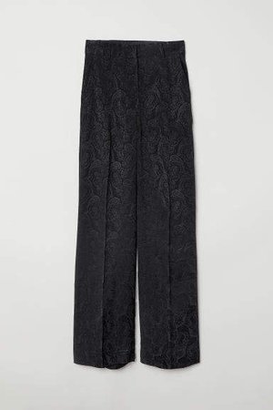 Jacquard-weave Pants - Black