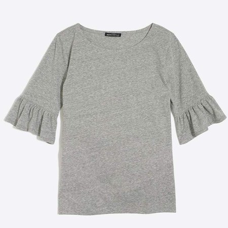 Flutter-sleeve T-shirt in slub cotton