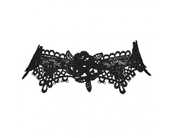 Black Floral Lace Regal Collar Gothic Choker Necklace