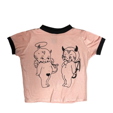 *clipped by @luci-her* Angel Devil Cupids Ringer Tee - Vera's Eyecandy