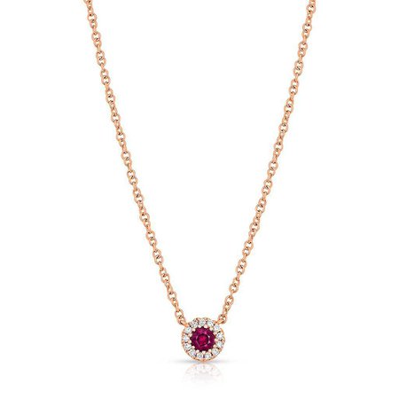 14KT Rose Gold Diamond and Ruby Chantal Necklace – Anne Sisteron
