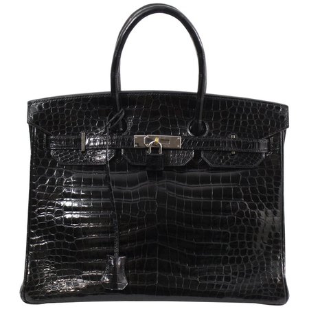 Hermes Black Porosus Crocodile Leather Birkin 30 Bag, 2005 | $46,446