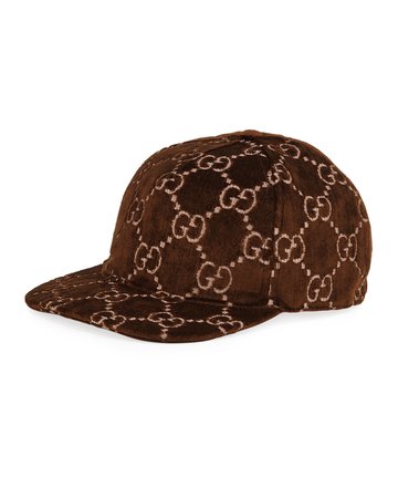 Gucci Logo-Embroidered Velvet Baseball Hat