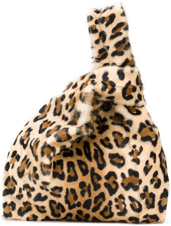 leopard fur tote bag