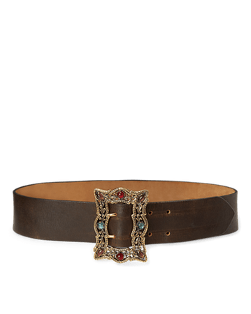 Ornate Brown Waist Belt