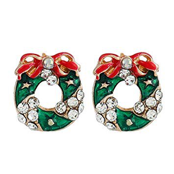 426JingYu Fashion Christmas Earrings Xmas Collection Rhinestone Ear Stud Holiday Party Festival Jewelry Gift for Women Girls Kids 6#: Amazon.ca: Beauty