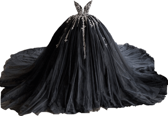 Black sparkle wedding gown