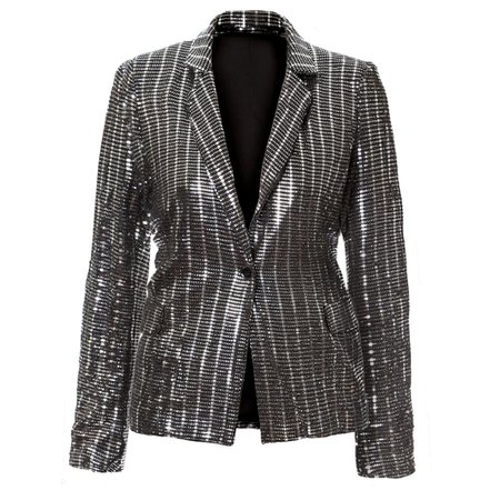 Plus Size Platinum Sequin Blazer – Posh Shoppe