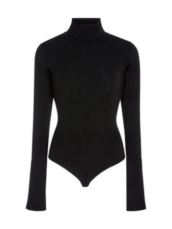 Black long sleeve turtleneck bodysuit