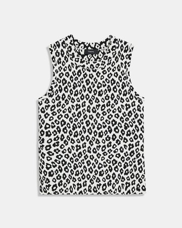 Shell Top in Leopard Knit | Theory