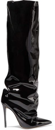 Sasha Pvc Knee Boots - Black