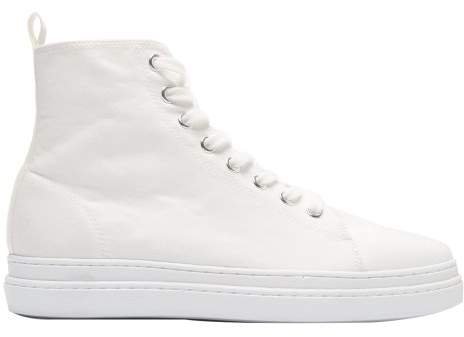 Pointed Toe Lace Up High Top Trainers - Womens - White