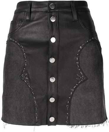 front button A-line skirt