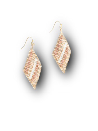 beige gold neutral beaded earrings jewelry