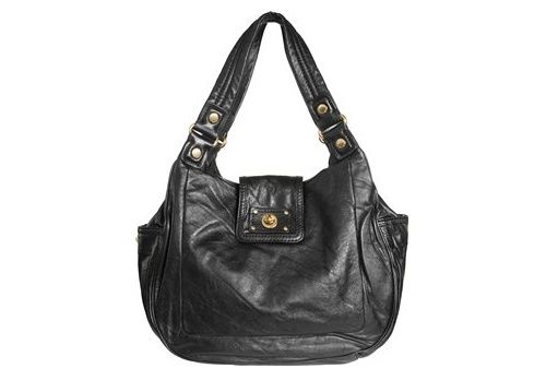 black slouchy leather bag