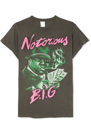 MadeWorn | Biggie distressed printed cotton-jersey T-shirt | NET-A-PORTER.COM