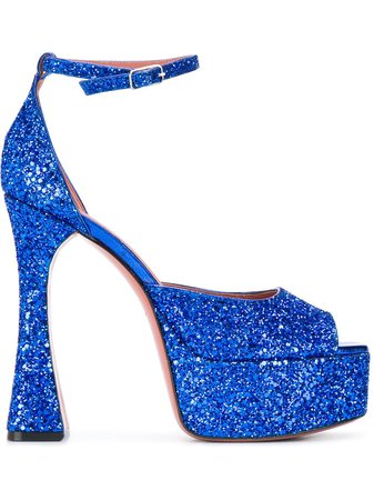 Amina Muaddi Bianca Glitter Embellished Sandals Ss20 | Farfetch.com