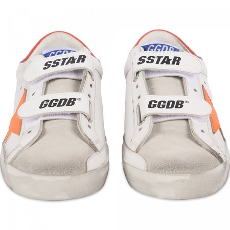 Golden Goose Orange Star Sneakers in White - BAMBINIFASHION.COM