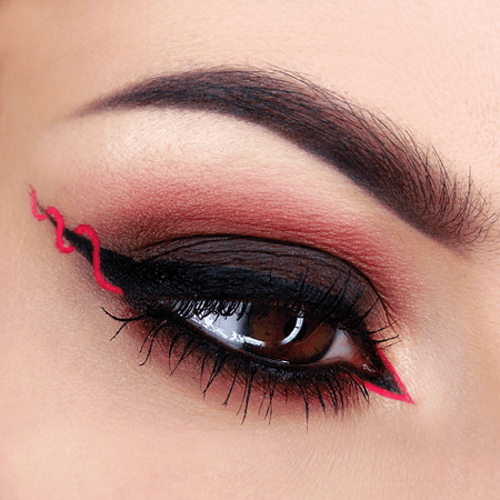 simple black and red eye makeup - Google Search