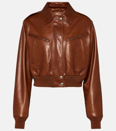 Roldan Cropped Leather Bomber Jacket in Brown - Loro Piana | Mytheresa