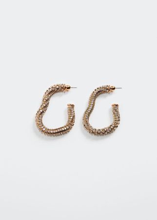 Hoops crystal earrings - Women | Mango USA