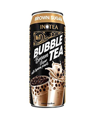 Amazon.com : Bubble Tea Inotea Brown Sugar Canned Black Boba Tea 16.6oz (Pack of 4) : Grocery & Gourmet Food