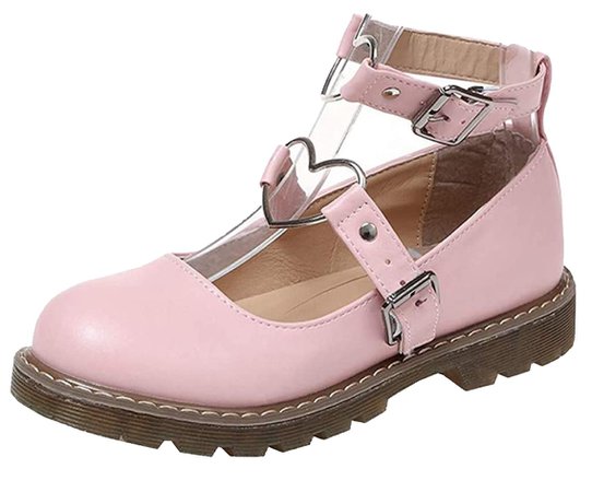 pink heart mary janes