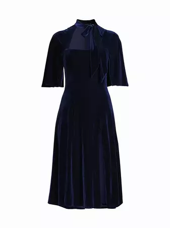 Shop Black Halo Coralia Tieneck Velvet Dress | Saks Fifth Avenue