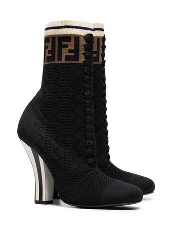 Fendi Logo lace-up 105 Sock Boots - Farfetch