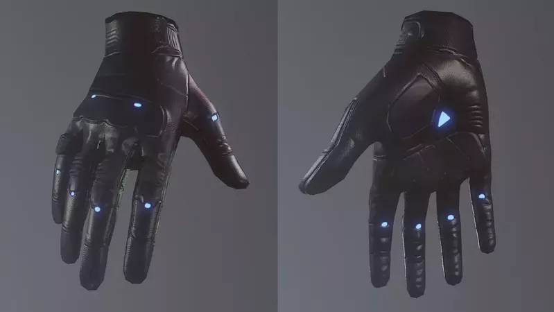 Futuristic Cybernetic VR Gloves