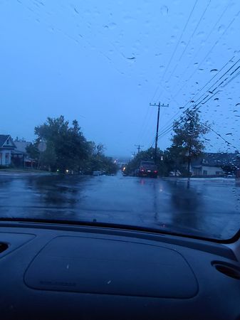 night rainy 🌧 road blue