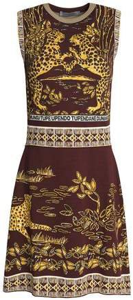 Jacquard-knit Mini Dress