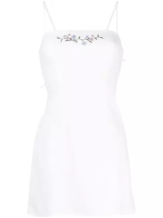Reformation Tovianna floral-embroidered Linen Dress - Farfetch