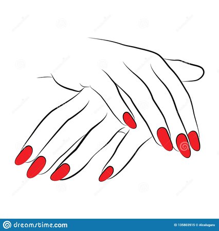 red nails art