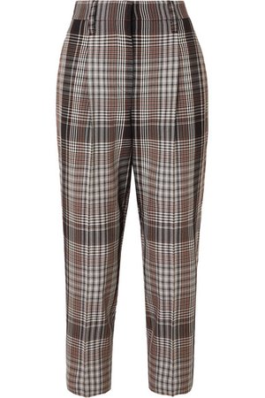 Brunello Cucinelli | Cropped plaid wool tapered pants | NET-A-PORTER.COM