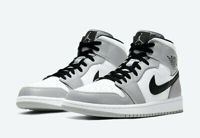 Nike Air Jordan 1 Mid 'Lt SMOKE’ Grey Black White 554724-092 US Men's Size 10 193658124430 | eBay