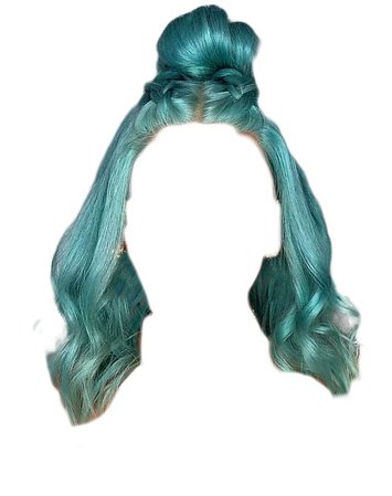 turquoise/teal bun hair