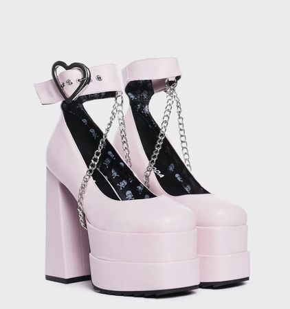 platform pink shoes