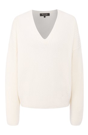 Женский белый кашемировый пуловер LORO PIANA — купить за 140500 руб. в интернет-магазине ЦУМ, арт. FAI6038