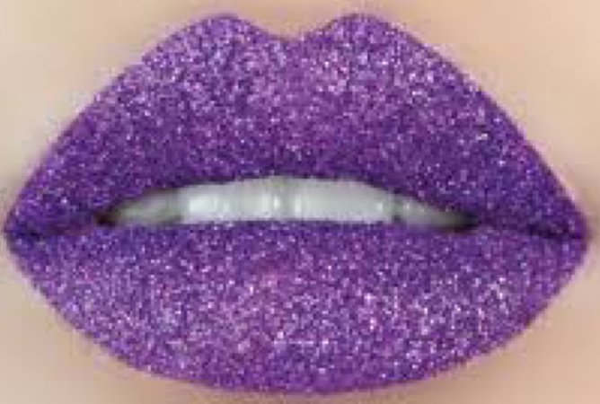 purple sparkly lip