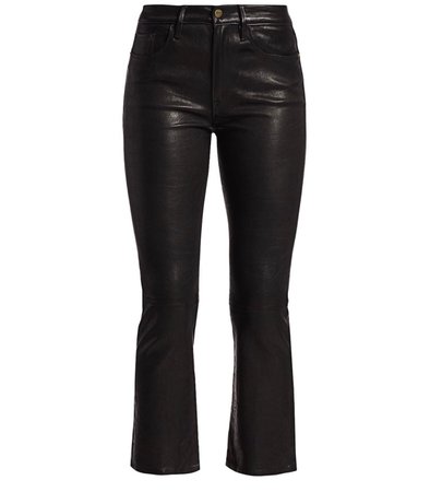 cropped bootcut leather