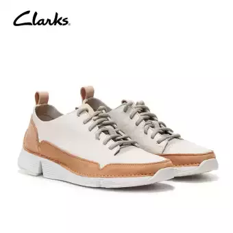 Clarks Tri Spark White Leather Womens Lace (White Leather) | Lazada