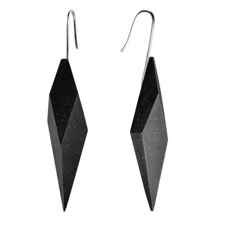 Wally Concrete Earrings Anthracite | Gravelli | Wolf & Badger