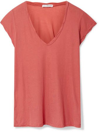 Cotton-jersey T-shirt - Coral