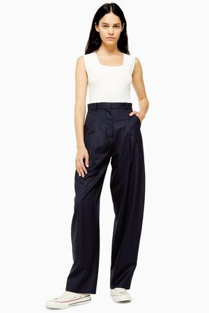 **Wool Pinstripe Peg Trousers by Topshop Boutique | Topshop
